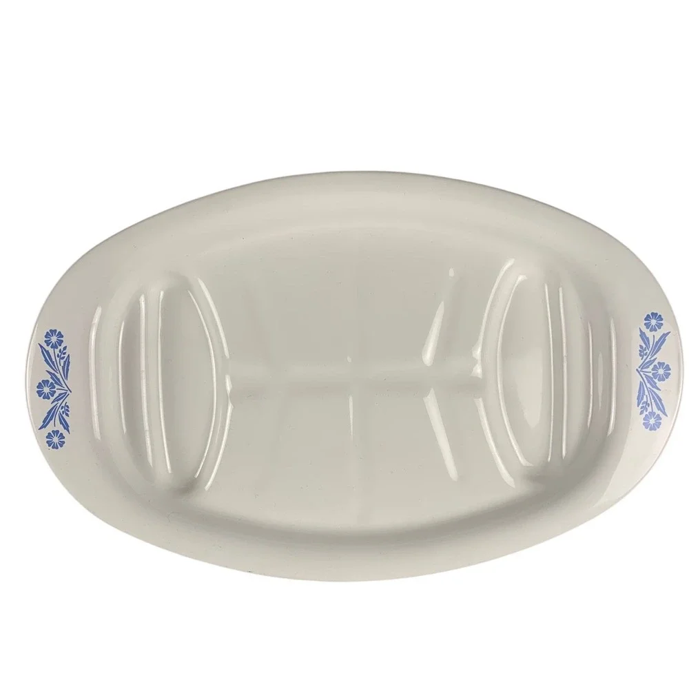 Corning Ware P-19 Cornflower Blue Meat Platter Oval Made in USA